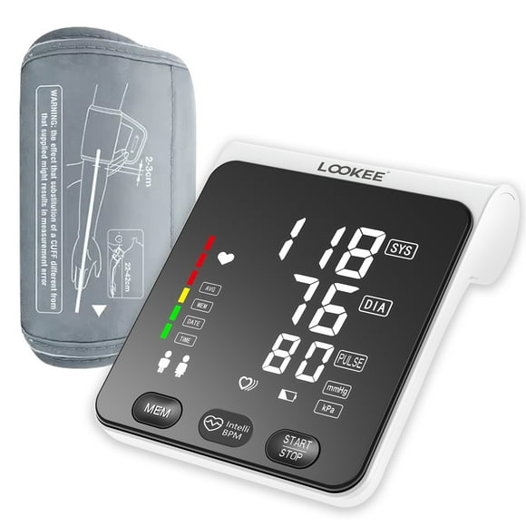 LOOKEE® A2 Premium LED Blood Pressure Machine for Home Use | Proudly Canadian | Super Large 6.4" LED Clarity | Slim Design | Large Cuff | Automatic Upper Arm Blood Pressure Monitor | BP Monitor