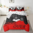 thumbnail image 2 of Manfei Cartoon Console 7 Pieces Bedding Comforter Set,Modern Video Game Full Bedding Set,Red White Black Fitted Sheet Flat Sheet For Boys Teens,Super Cozy Room Decor Reversible, 2 of 8