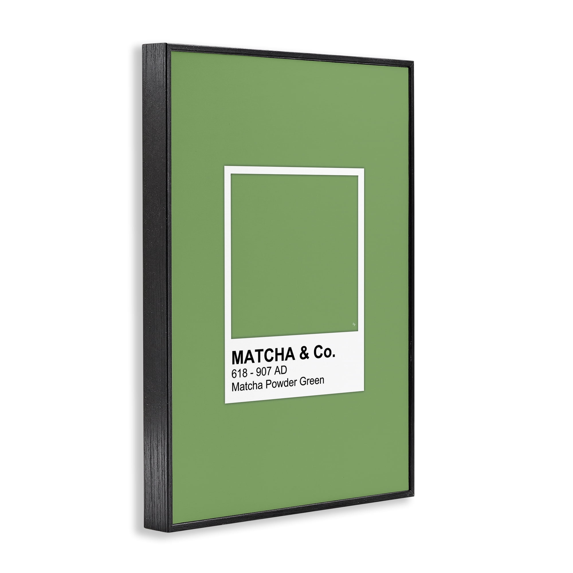 Stupell Industries Matcha Powder Green Shade Black Framed Giclee Art, design by Martina Pavlova