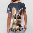 thumbnail image 3 of LTTVQM Womens Easter Scrub Tops Rabbit Eggs Graphic Cute Short Sleeve Clothes Casual V Neck Vacation Tops with Pockets Yellow XL, 3 of 5
