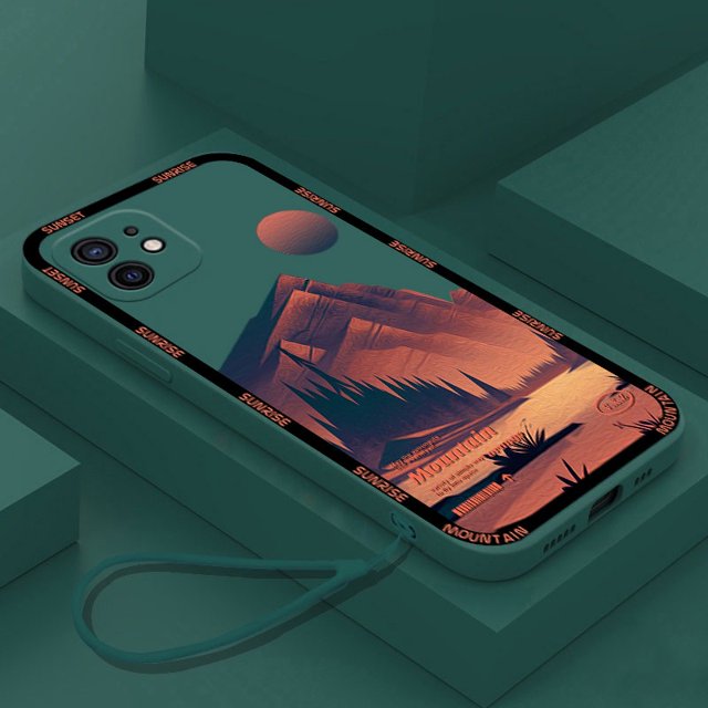 Caso POCO X4 GT F3 M4 Pro F4 X3 M3 5G Paisaje Montaña Luna Cordón Suave Tpu Teléfono Fundas Cubierta