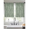 thumbnail image 2 of Dark Green Botanical Sheer Curtains 54 Inch Length 2 Panels Set Window Treatments, Pastoral Elegant Spring Floral Rod Pocket Semi Curtains for Living Room/Bedroom/Kitchen Décor, 104"W x 54"L, 2 of 7