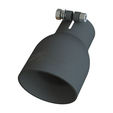 Speed Fx TB112540 Exh Tail Pipe Tip  2.5" In  4" Out 304 SS Round Angled  Black
