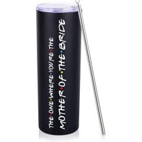 Mother Of The Bride Gifts From Daughter Mother Of The Bride Tumbler 20oz White Skinny Wine Tumbler Wedding Day Engagement Gifts For Mother Of The Bride Wine Cup With Lip Straw