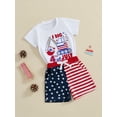 thumbnail image 2 of Bagilaanoe Toddler Baby Boy Short Sleeve Letter Print T Shirt Tops + Shorts, 2-Piece White, 2 of 8