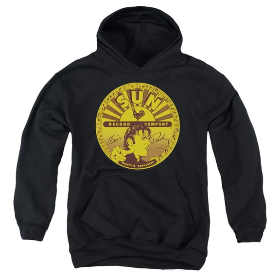 Sun Elvis FulLong Sleeveun Label Youth Pullover Hoodie Sweatshirt Black