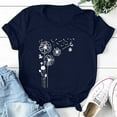 thumbnail image 4 of Aoochasliy Womens Blouses Short Sleeve Plus Size Dandelion Prints Round Neck Dressy T-shirt Shirts, 4 of 5