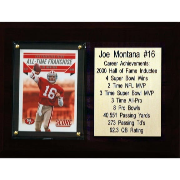 Joe Montana 49ers 6'' x 8'' Plaque