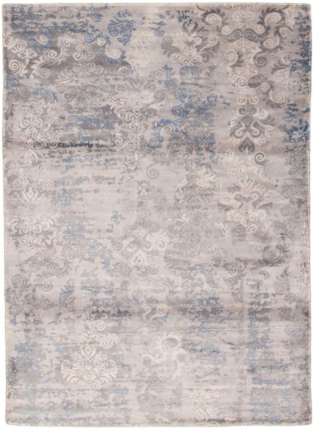 ECARPETGALLERY Tapis Métier Main pour Salon, Salle à Manger et Chambre à Coucher Contemporain Collection Galleria 4'11" x 7'11" en Gris