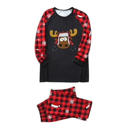 

NECHOLOGY Matching Family Pajamas with Dog And Cat Parent Child Man Dad Outfit Merry Family Matching Christmas Pajamas Suit Black Large