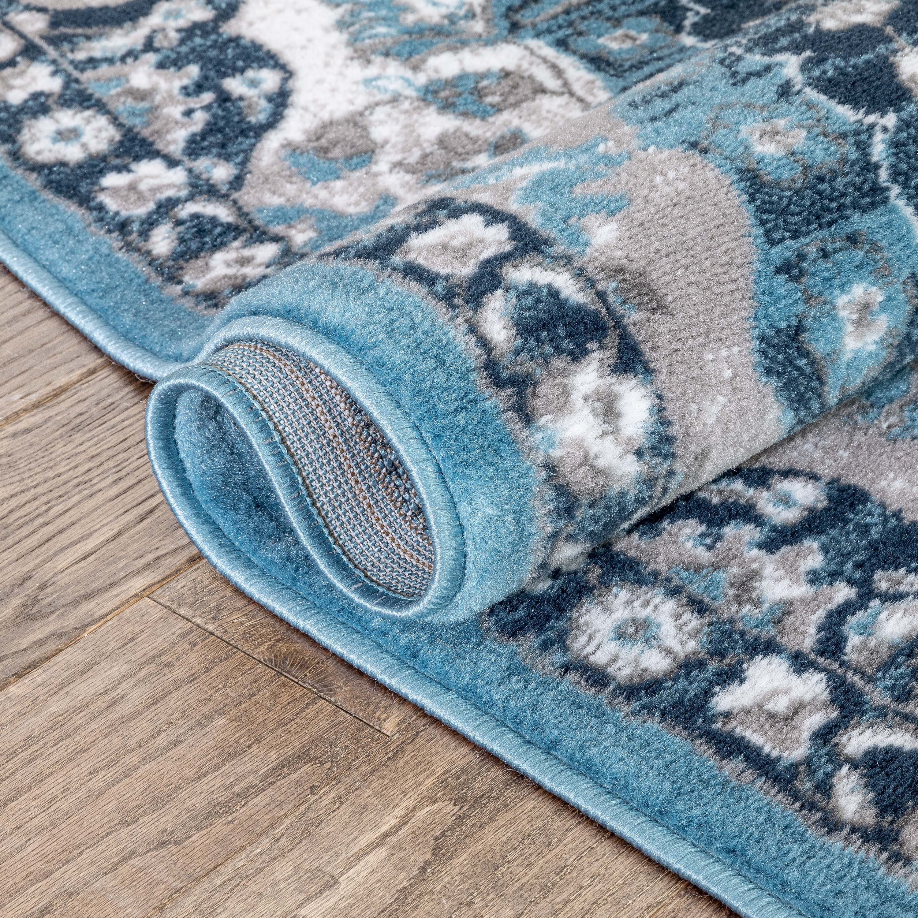 Well Woven Granda Blue Traditional Oriental Medallion Floral Runner Rug 2x7 (2'3" x 7'3")