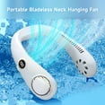thumbnail image 2 of Portable Rechargeable Bladeless Neck Hanging Fan 3-gear Adjustable Wind 360° Wind Output LED Digital Display Screen Light Green, 2 of 8