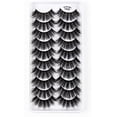 thumbnail image 1 of Kit de 10 pares de pestañas postizas, pestañas postizas 3D, pestañas largas naturales y esponjosas, pestañas postizas de banda suave reutilizables, extensión de pestañas de maquillaje negro de lujo, 1 of 5