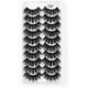 thumbnail image 1 of Kit de 10 pares de pestañas postizas, pestañas postizas 3D, pestañas largas naturales y esponjosas, pestañas postizas de banda suave reutilizables, extensión de pestañas de maquillaje negro de lujo, 1 of 5