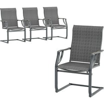 ELPOSUN Patio Chairs Set of 4, Outdoor Dining Chairs for All Weather, Breathable Spring Garden Outdoor Furniture for Backyard Deck,Gray