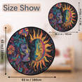 thumbnail image 2 of CURLYOOT Round Rug 3ft Abstract Sun And Moon Boho Area Rug, Washable Circle Mat Non Slip Floor Carpet Mat, Soft Indoor Rugs for Entryway Living Room Dining Room Bedroom, 2 of 7