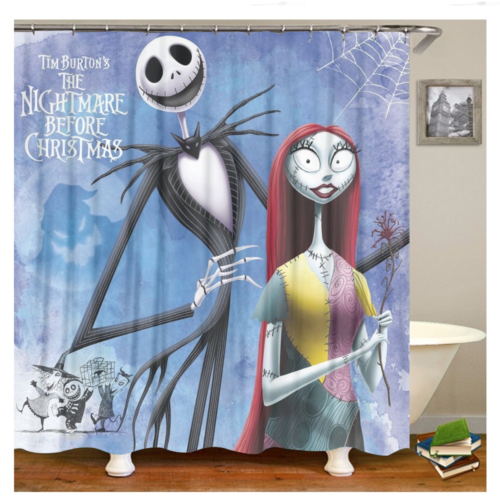 Shower Curtain The Nightmare Before Christmas Bathroom Decor Jack and