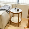 thumbnail image 1 of Modern Farmhouse Nesting Table Set - Round Solid Wood Coffee Table + Side Table for Living Room/Bedroom, 1 of 5