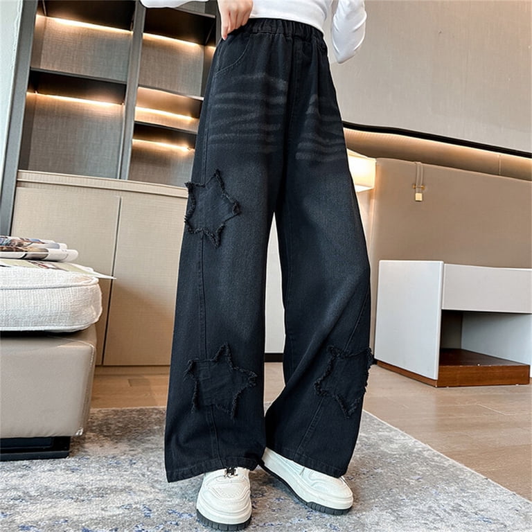 Ruyang 2025 Cargo Pant Baggy Jeans Kids Pants for Girls Summer 