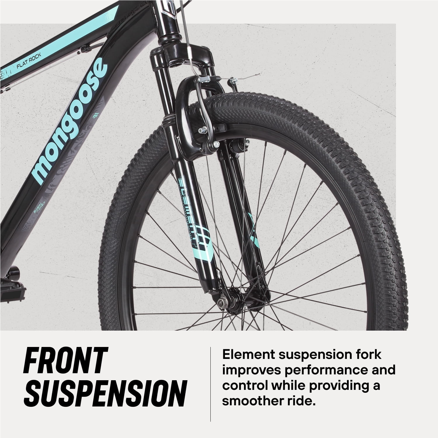 Mongoose Flatrock Mountain Bike, 26 Inch Wheels, Ages 14+, Black