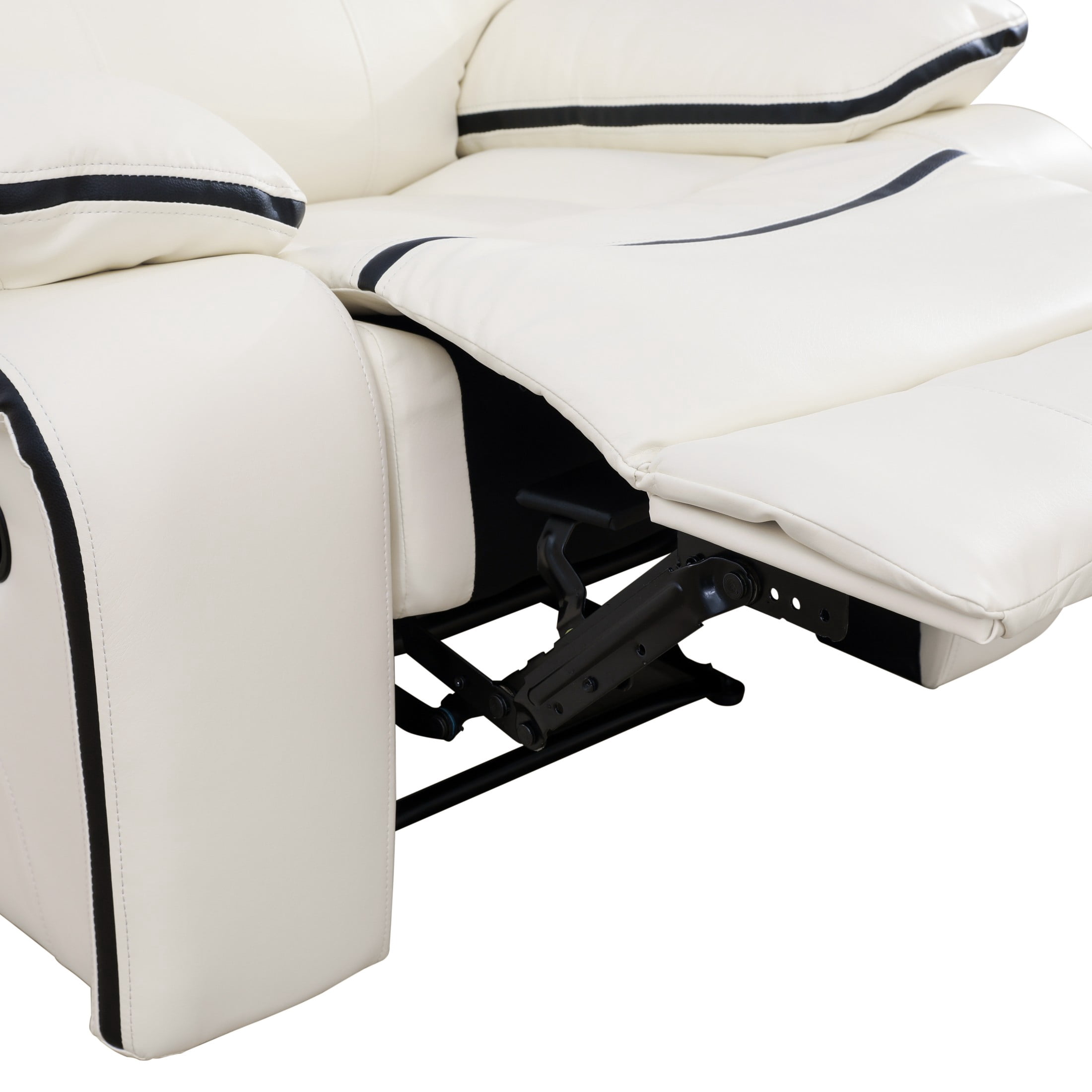 Aukfa 41" Manual Recliner Sofa Chair for Living Room, Home Theater Reclining, Leather, White