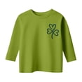 thumbnail image 3 of Kiijoy Little Girls St. Patrick's Day T Shirt 3/4 Sleeve Clover Graphic Tee, Sizes 6-7, 3 of 3