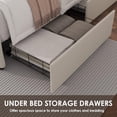 thumbnail image 3 of King Size Bed Frame with 6 Storage Drawers and Headboard Wooden Platform Bed Frame with LED Lights and Charging Station Easy Assembly, 3 of 3