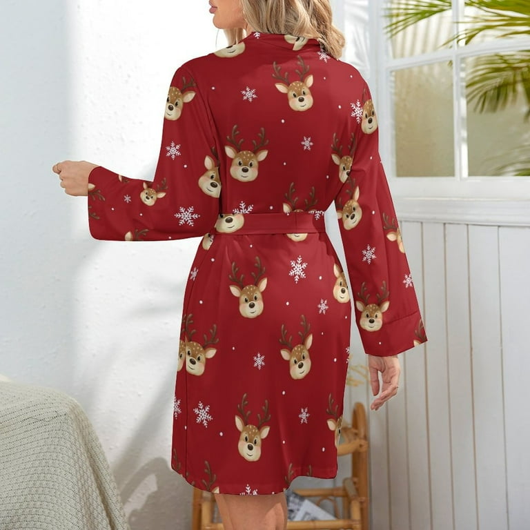 short red dressing gown Fluffy cherry short dressing gown | Fuchsia Mix