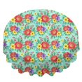 thumbnail image 2 of Pioneer Flower Floral Print Pattern Round Tablecloth 60 X 60 Inch, Wrinkle Resistant Wipeable Table Cloth for Kitchen Dining Picnic Patio Party, 2 of 6