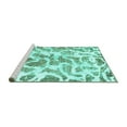 thumbnail image 2 of Ahgly Company Machine Washable Indoor Rectangle Abstract Turquoise Blue Modern Area Rugs, 3' x 5', 2 of 4