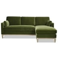 thumbnail image 6 of JERFIT Reversible Chaise Sectional Sofa with Performance Velvet Upholstery, Green Modern Farmhouse Living Room Couch, 6 of 7