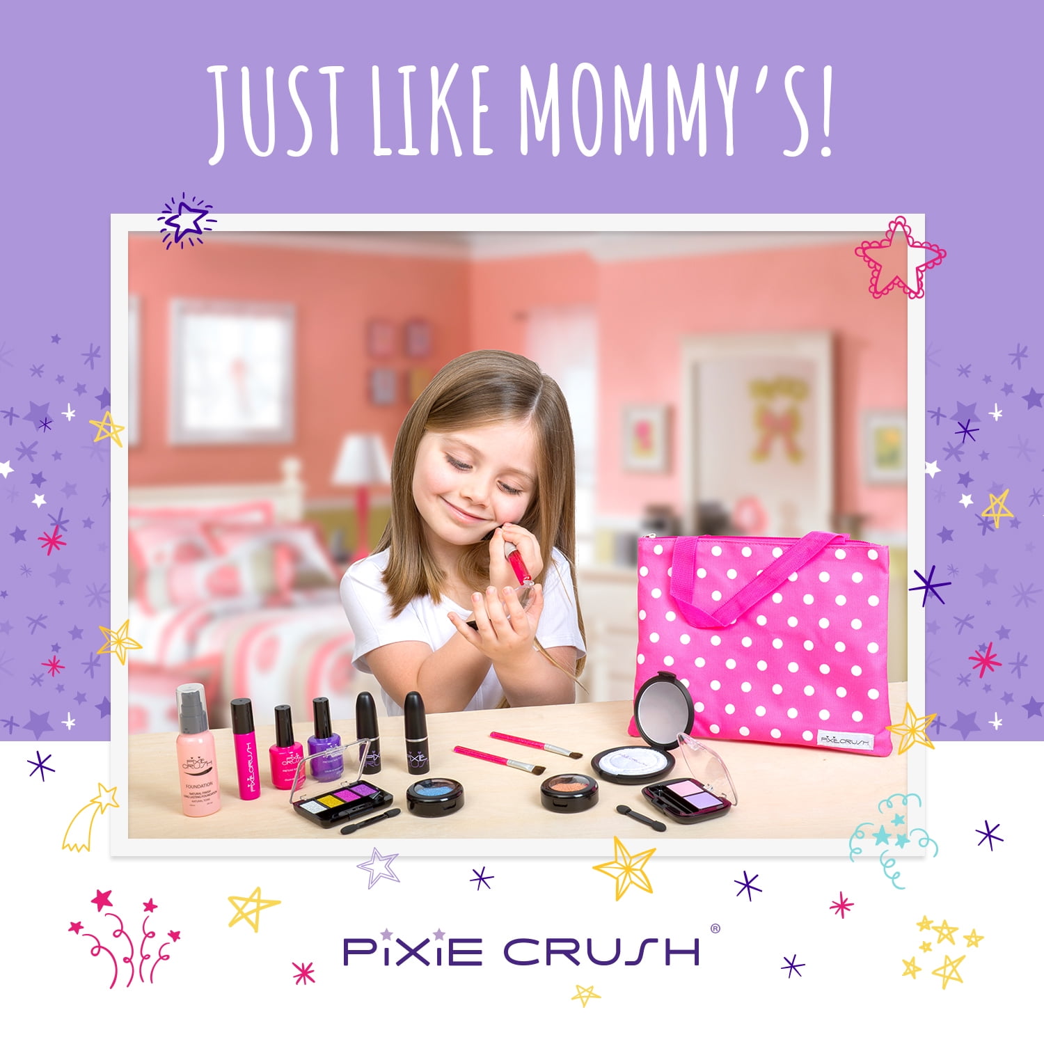 pixiecrush pretend makeup play deluxe 16 piece set for children