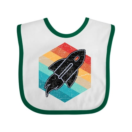 

Inktastic Rocket Ship Retro Space Gift Baby Boy or Baby Girl Bib