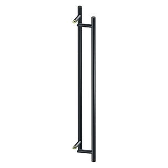 Deltana SSPORBB48U19 48 in. Back to Back Round Offset Door Pulls - Black Finish