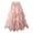 Pink, variant on HNMKIU Women's Flowy A Line Mesh Skirt Elastic Waist Loose Casual Solid Color Long Skirts for Women Beige,L