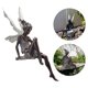 thumbnail image 5 of Estatua de hada de césped con alas, figura de ángel, escultura de paisajismo, artesanía Marrón, 5 of 9