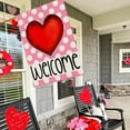 thumbnail image 2 of Valentines Day House Flag 28×40 Inch Double Sided Valentine Love Heart Welcome Flag for Outside Yard Anniversary Wedding Farmhouse Decoration DF172-28, 2 of 6