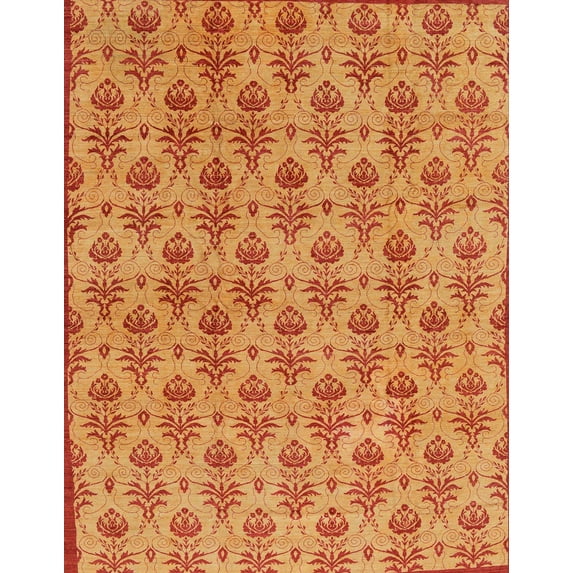 Ahgly Company Indoor Rectangle Abstract Orange Red Abstract Area Rugs, 8' x 10'