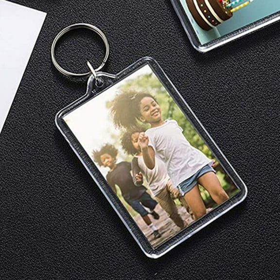Clispeed 6Pcs Clear Picture Frame Keychain Holders for Keys and Bag Accessories