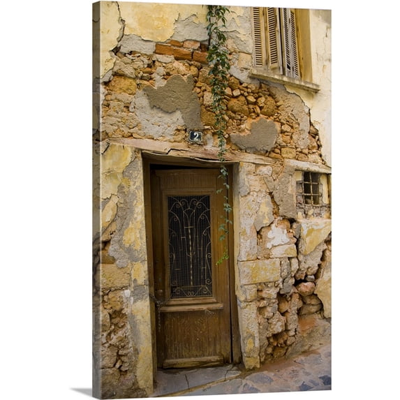 Great BIG Canvas | "Greek Island Of Crete And Old Town Of Chania With Old Doorway" Canvas Wall Art - 20x30