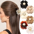 thumbnail image 2 of Acrylic Hair Clip Flower-Shaped Plastic Jaw Clip Non-Slip Tortoiseshell Hair 6PC, 2 of 5
