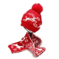 thumbnail image 4 of Christmas Knitted Beanie Scarf Set for Women 2 Piece Fuzzy Lined Plush Pom Skull Hat and Long Scarf Winter Thermal Sets, 4 of 5