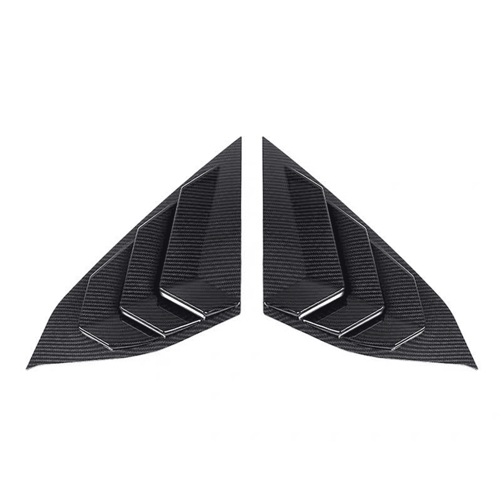 Rear Side Window Shutter Air Vent Scoop Shades ABS Carbon Fiber Black Accessories 2PCS Bishop Tate for Honda Accord 2018 2019 2020 Car Window Louvers Cover