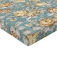 thumbnail image 4 of Ambesonne Floral Fitted Sheet, Vintage Vibe Rose Pattern, Full Size, Pale Grey Pastel Yellow, 4 of 5