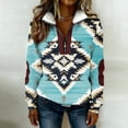 thumbnail image 2 of WEIWEN Quarter Zip Sweatshirt for Women Trendy 2026 Sherpa Western Aztec Fall Outfits Womens Sweaters Dressy Casual Long Sleeve Collared Zip Up Jackets Mint Green, L, 2 of 7