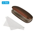 thumbnail image 3 of Uxcell Glasses Case Hard Shell, 2 Pack Eyeglass Case Eye Glasses Case Hard Protector Concise for Women Glasses, Coffee, 3 of 6