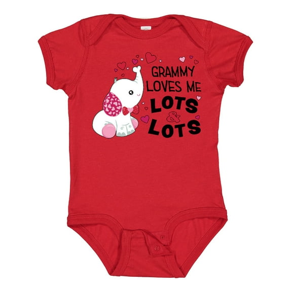 Inktastic Grammy Loves Me Lots and Lots Cute Elephant Boys or Girls Baby Bodysuit