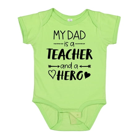 

Inktastic My Dad is a Teacher and a Hero Gift Baby Boy or Baby Girl Bodysuit