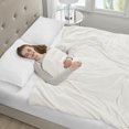 thumbnail image 3 of Comfort Classics Plush Solid Weighted Blanket With Removable Cover, Ivory, 18lbs, 3 of 12