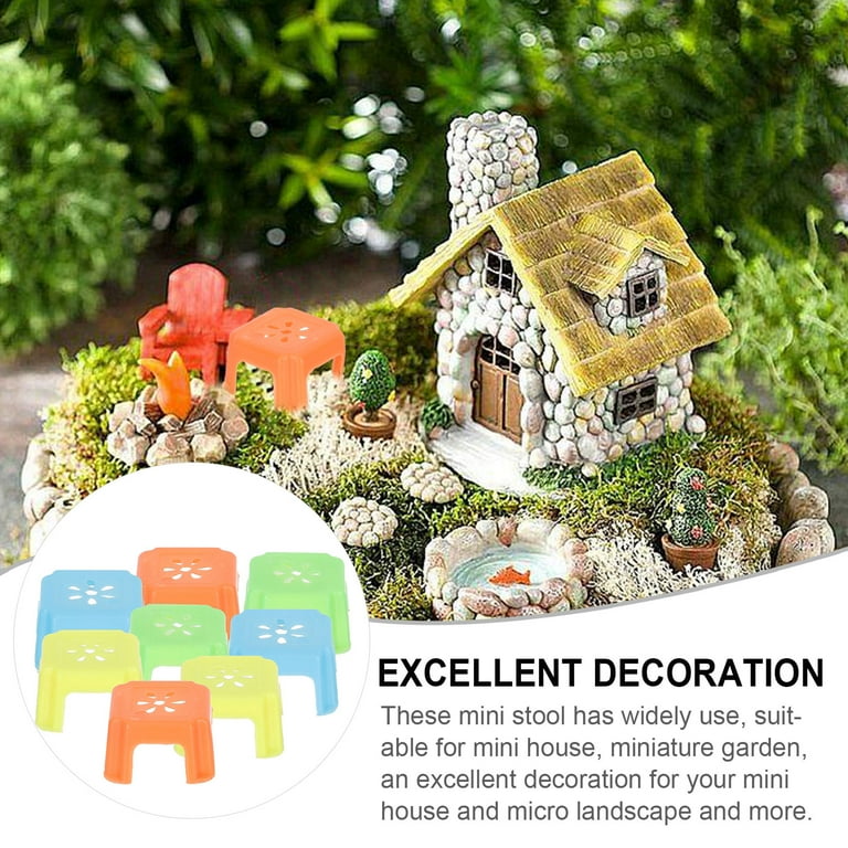 HOMOBABE Plastic Mini Chair Decorative For Mini House Decor 8Pcs